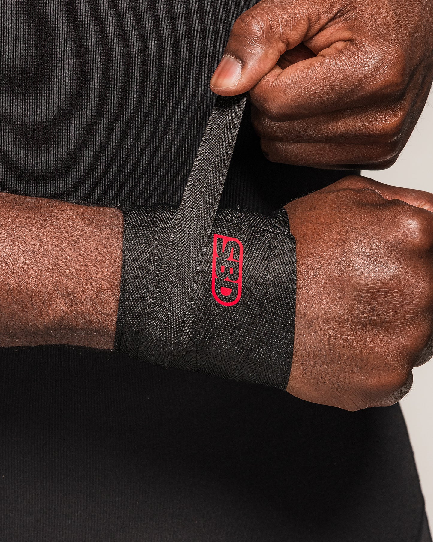 SBD Fabric Weightlifting Wrist Wraps — in use