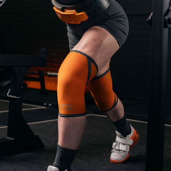 orange/grey knee sleeve